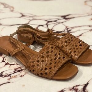 Leather Braided Women's Sandals